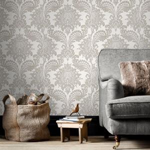 Sublime Vliesbehang Damask Grijs