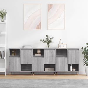 VidaXL Dressoirs 3 st bewerkt hout grijs sonoma eikenkleurig