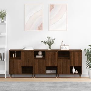 VidaXL Dressoirs 3 st bewerkt hout bruineikenkleurig