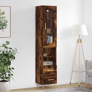 VidaXL Hoge kast 34,5x34x180 cm bewerkt hout gerookt eikenkleurig