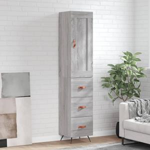 VidaXL Hoge kast 34,5x34x180 cm bewerkt hout grijs sonoma eikenkleurig