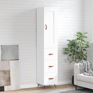VidaXL Hoge kast 34,5x34x180 cm bewerkt hout wit