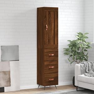 VidaXL Hoge kast 34,5x34x180 cm bewerkt hout bruineikenkleurig