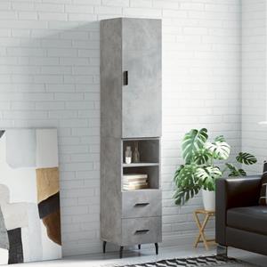 VidaXL Hoge kast 34,5x34x180 cm bewerkt hout betongrijs
