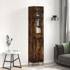 VidaXL Hoge kast 34,5x34x180 cm bewerkt hout gerookt eikenkleurig