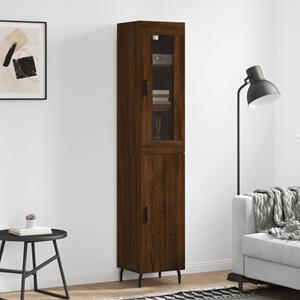 VidaXL Hoge kast 34,5x34x180 cm bewerkt hout bruineikenkleurig