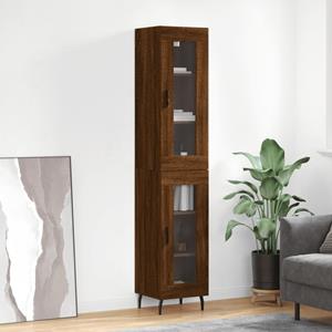 VidaXL Hoge kast 34,5x34x180 cm bewerkt hout bruineikenkleurig