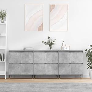 VidaXL Dressoirs 3 st bewerkt hout betongrijs