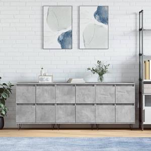 VidaXL Dressoirs 3 st bewerkt hout betongrijs