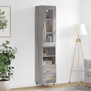 VidaXL Hoge kast 34,5x34x180 cm bewerkt hout grijs sonoma eikenkleurig