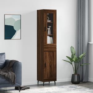 VidaXL Hoge kast 34,5x34x180 cm bewerkt hout bruineikenkleurig