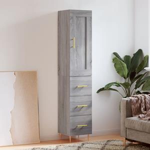 VidaXL Hoge kast 34,5x34x180 cm bewerkt hout grijs sonoma eikenkleurig