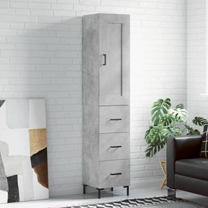VidaXL Hoge kast 34,5x34x180 cm bewerkt hout betongrijs