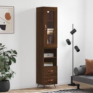 VidaXL Hoge kast 34,5x34x180 cm bewerkt hout bruineikenkleurig