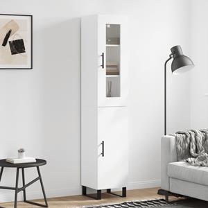 VidaXL Hoge kast 34,5x34x180 cm bewerkt hout wit