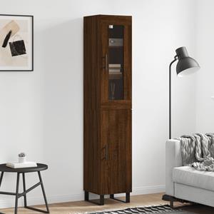 VidaXL Hoge kast 34,5x34x180 cm bewerkt hout bruineikenkleurig