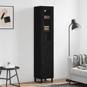 vidaXL Kleiderschrank Regal Highboard Schrank Schwarz 34,5x34x180 cm Holzwerkstoff