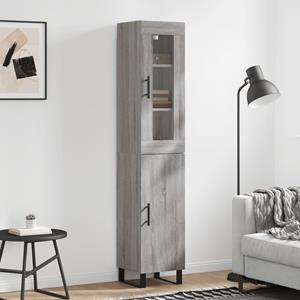 VidaXL Hoge kast 34,5x34x180 cm bewerkt hout grijs sonoma eikenkleurig