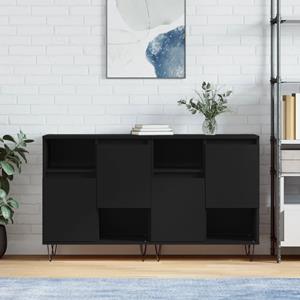 VidaXL Dressoirs 2 st bewerkt hout zwart