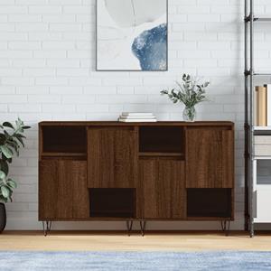 VidaXL Dressoirs 2 st bewerkt hout bruineikenkleurig
