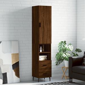VidaXL Hoge kast 34,5x34x180 cm bewerkt hout bruineikenkleurig