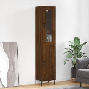 VidaXL Hoge kast 34,5x34x180 cm bewerkt hout bruineikenkleurig