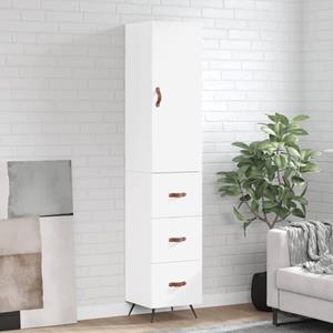 VidaXL Hoge kast 34,5x34x180 cm bewerkt hout wit