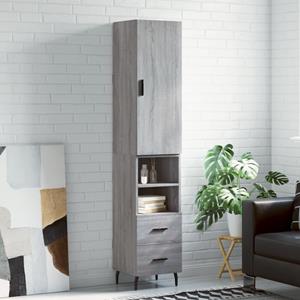 VidaXL Hoge kast 34,5x34x180 cm bewerkt hout grijs sonoma eikenkleurig