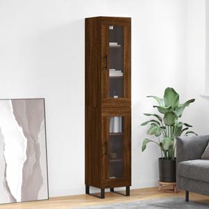 VidaXL Hoge kast 34,5x34x180 cm bewerkt hout bruineikenkleurig