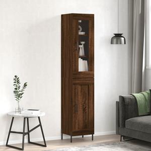 VidaXL Hoge kast 34,5x34x180 cm bewerkt hout bruineikenkleurig