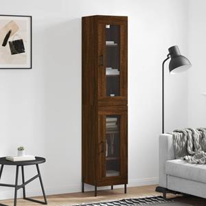 VidaXL Hoge kast 34,5x34x180 cm bewerkt hout bruineikenkleurig