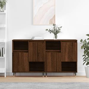 VidaXL Dressoirs 2 st bewerkt hout bruineikenkleurig