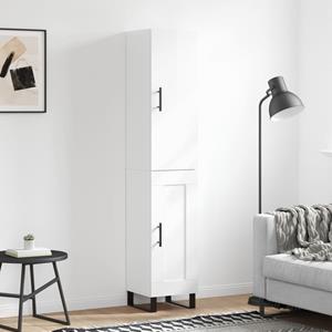 VidaXL Hoge kast 34,5x34x180 cm bewerkt hout hoogglans wit