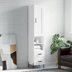 VidaXL Hoge kast 34,5x34x180 cm bewerkt hout wit