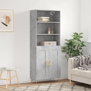 VidaXL Hoge kast 69,5x34x180 cm bewerkt hout betongrijs