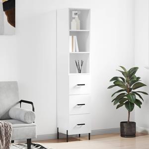 VidaXL Hoge kast 34,5x34x180 cm bewerkt hout hoogglans wit
