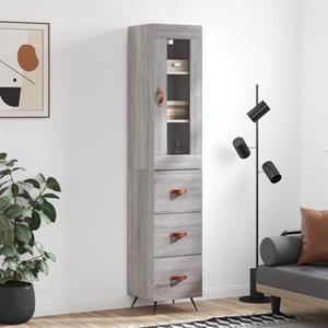 VidaXL Hoge kast 34,5x34x180 cm bewerkt hout grijs sonoma eikenkleurig