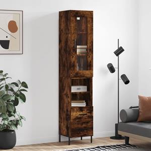 VidaXL Hoge kast 34,5x34x180 cm bewerkt hout gerookt eikenkleurig