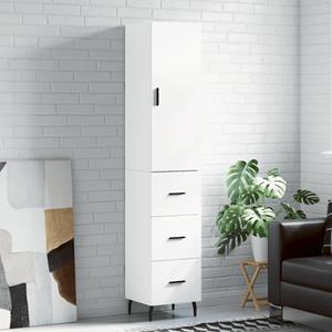 VidaXL Hoge kast 34,5x34x180 cm bewerkt hout wit