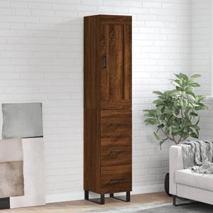 VidaXL Hoge kast 34,5x34x180 cm bewerkt hout bruineikenkleurig