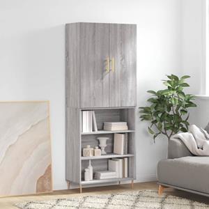 VidaXL Hoge kast 69,5x34x180 cm bewerkt hout grijs sonoma eikenkleurig