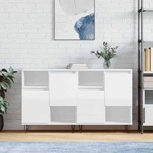 VidaXL Dressoirs 2 st bewerkt hout hoogglans wit