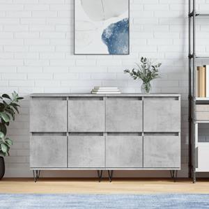 VidaXL Dressoirs 2 st bewerkt hout betongrijs