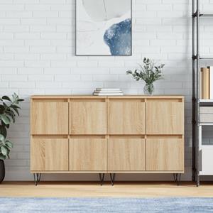 VidaXL Dressoirs 2 st bewerkt hout sonoma eikenkleurig