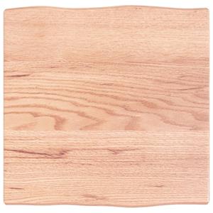 VidaXL Tafelblad natuurlijke rand 40x40x2 cm eikenhout lichtbruin