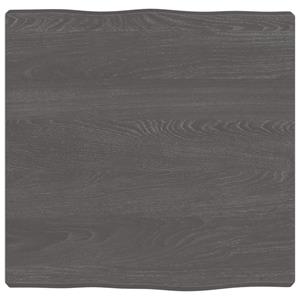 VidaXL Tafelblad natuurlijke rand 40x40x4 cm eikenhout donkerbruin