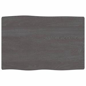 VidaXL Tafelblad natuurlijke rand 60x40x2 cm eikenhout donkerbruin