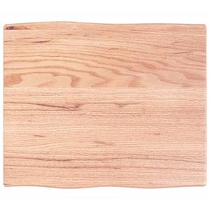 VidaXL Tafelblad natuurlijke rand 60x50x2 cm eikenhout lichtbruin