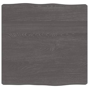 VidaXL Tafelblad natuurlijke rand 40x40x6 cm eikenhout donkerbruin