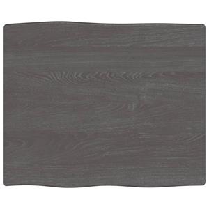 VidaXL Tafelblad natuurlijke rand 60x50x2 cm eikenhout donkerbruin